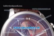 IWC Portugieser Yacht Club Asia ST25 Automatic Steel Case with Brown Dial Arabic Numeral Markers and Brown Leather Strap