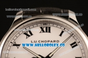 Chopard L.U.C 1937 Miyota 9015 Automatic Steel Case with White Dial and Black Leather Strap (AAAF)