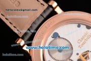 Breguet Classique Complications Tourbillon Messidor Swiss Tourbillon Manual Winding Rose Gold/Diamond Case with Black Leather Bracelet and White Markers -1:1 (FT)