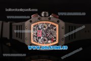 Richard Mille RM 011 Felipe Massa Flyback Chronograph Swiss Valjoux 7750 Automatic Carbon Fiber Case with Skeleton Dial and Rose Gold Inner Bezel - 1:1 Original