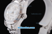 Rolex Datejust Oyster Perpetual Automatic Full White with Diamond Marking-Lady Size