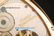 Parmigiani Kalpa XL Swiss Tourbillon Manual Winding Movement Rose Gold Case with Brown Leather Strap