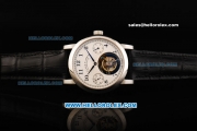 A.Lange&Sohne Swiss Tourbillon Manual Winding Movement Steel Case with White Dial and Black Leather Strap