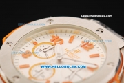 Hublot Big Bang Chronograph Miyota Quartz Movement Steel Case with Orange Markers and Orange Rubber Strap - Lady Model