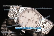 Patek Philippe Calatrava Swiss ETA 2892 Automatic Movement Full Steel with White Dial and Silver Markers