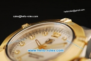 Tag Heuer Aquaracer Swiss ETA Quartz Movement Gold Bezel with Diamond - Silver Dial and Diamond Markers