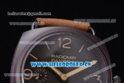 Panerai Radiomir Composite Automatic Clone P.3000 Automatic PVD Case with Black Dial and Brown Leather Strap (ZF)