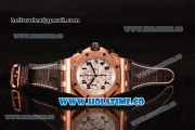 Audemars Piguet Royal Oak Offshore Chronograph Swiss Valjoux 7750 Automatic Rose Gold Case with White Dial and Numeral Markers - 1:1 Best Edition (JF)