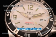 Ball Engineer Hydrocarbon Spacemaster Miyota 8215 Automatic Steel Case with Black Bezel Stick/Arabic Numeral Markers and White Dial