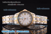 Omega De Ville Automatic Two Tone Case with White Dial and Yellow Gold Markers