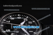 IWC Big Pilot Clone IWC 51111 Automatic PVD Case with Black Dial and Black Leather Strap Arabic Numeral Markers White Hands