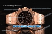 Audemars Piguet Royal Oak Chronograph Miyota OS20 Quartz Rose Gold Case with Black Dial and Rose Gold Bracelet