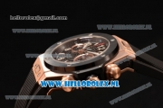 Hublot Big Bang Unico Chrono Swiss Valjoux 7750 Automatic Rose Gold Case with Rose Gold Bezel Skeleton Dial and Black Rubber Strap - 1:1 Original