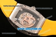 Richard Mille RM007 Miyota 6T51 Automatic Steel Case with Diamonds Dial and Yellow Rubber Strap