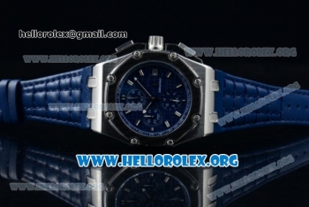 Audemars Piguet Royal Oak Offshore Juan Pablo Montoya Chrono Miyota OS10 Quartz Steel Case with Blue Dial and Blue Leather Strap (EF)