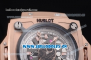 Hublot Masterpiece MP 08 Antikythera Sunmoon Asia 2813 Automatic Rose Gold Case Skeleton Dial Brown Leather Strap and White/Rose Gold Markers