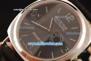 Panerai Radiomir Marina Militare Asia 6497 Manual Winding Steel Case with Black Dial and Black Leather Strap