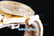 Rolex Day-Date Oyster Perpetual Automatic Full Gold with Diamond Bezel and White Dial