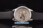 Tag Heuer Mikrogirder 2000 Chronograph Miyota Quartz Steel Case with Silver Dial and Black Rubber Strap