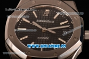 Audemars Piguet Royal Oak 39MM Swiss ETA 2824 Automatic Steel Case with Black Dial and Stick Markers (BP)