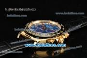 Rolex Daytona Asia ST17 Automatic Yellow Gold Case with Blue Dial Ceramic Bezel and Arabic Numeral Markers