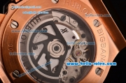 Hublot Big Bang Chrono Hub4100 Automatic Rose Gold Case with Diamond Dial Black Rubber Strap and Stick/Numeral Markers