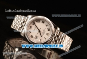 Rolex Datejust 37mm Swiss ETA 2836 Automatic Steel Case with Jubilee Steel Bezel White Dial Roman Steel Bracelet