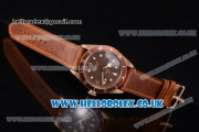 Tudor Heritage Black Bay Swiss ETA 2824 Automatic Rose Gold Case with Brown Dial Brown Leather Strap and Dot Markers (ZF)