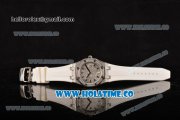 Audemars Piguet Royal Oak Lady Swiss Quartz Steel/Diamonds Case with White Rubber Strap and Diamonds Dial (EF)