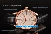 Rolex Cellini Time Asia 2813 Automatic Rose Gold Case with Black Leather Strap and White Dial (BP)