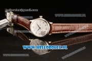 Longines Master 2824 Auto Steel Case with White Dial and Brown Leather Strap