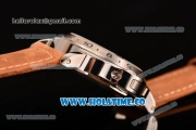 Panerai Luminor GMT PAM 029 A Asia Automatic Steel Case with Black Dial Stick/Arabic Numeral Markers and Brwon Leather Strap