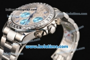 Rolex Daytona II Chrono Miyota Quartz Full Steel with Diamonds Dial Stick Markers and Diamonds Bezel