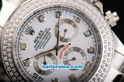 Rolex Daytona Chronograph Automatic with Diamond Bezel-Diamond Marking and White Dial