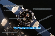 Ulysse Nardin Maxi Marine Diver Chronograph Miyota OS20 Quartz Steel Case with Black Dial White Markers and Blue Rubber Strap