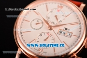 IWC Portofino Chrono Swiss Valjoux 7750 Automatic Rose Gold Case with White Dial and Rose Gold Stick Markers