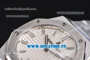 Audemars Piguet Royal Oak Swiss Quartz Steel Case/Bracelet with White Dial and Stick Markers