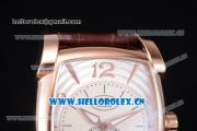 Parmigiani Kalpa Grande Clone Parmigiani PF331.01 Automatic Rose Gold Case with Silver/White Dial Stick/Arabic Numeral Markers and Brown Leather Strap