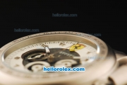 Ferrari Chronograph Quartz Movement Steel Case with Black/White Dial and Black Rubber Strap-7750 Coating