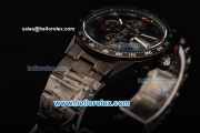 Tag Heuer Carrera Calibre 16 Chronograph Miyota Quartz Movement PVD Case with Black Dial and PVD Strap