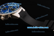 IWC Aquatimer Cousteau Divers Swiss Valjoux 7750 Automatic Steel Case with Blue Dial and Black Rubber Strap