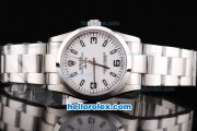 Rolex Oyster Perpetual Air-King Swiss ETA 2836 Automatic Movement Silver Case with White Dial and SS Strap