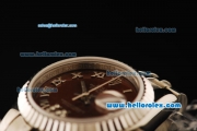 Rolex Datejust Automatic Movement Full Steel with ETA Coating Case and Brown Dial