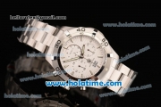 Tag Heuer Aquaracer Swiss Chrono Quartz Steel Case with Silver Stick Markers and White Dial