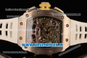 Richard Mille RM11-03 Swiss Valjoux 7750 Automatic Steel Case Skeleton Dial With Arabic Numeral Markers White Rubber Strap(KV)
