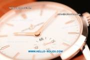 Ulysse Nardin Classico Miyota OS2035 Quartz Rose Gold Case with Stick Markers White Dial and Orange Leather Strap