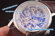 Patek Philippe Skeleton Tourbillon SM Phase Automatic Steel Case Brown Leather Strap