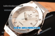 Hublot Classic Fusion 9015 Auto Steel Case with Grey Dial and Orange Leather Strap