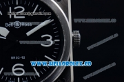 Bell&Ross BR 03-92 Miyota 9015 Automatic Steel Case with Black Dial White Arabic Numeral Markers and Black Rubber Strap