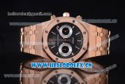 Audemars Piguet Royal Oak Seiko VK64 Quartz Rose Gold Case/Bracelet Black Dial and Stick Markers (EF)